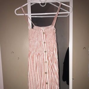Pink and white stripped shirt summer dress
